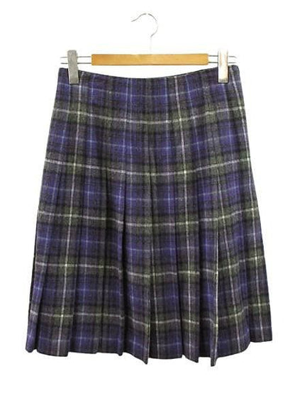 Prada Puri Skirt Plaid Pattern 42 Purple Flare