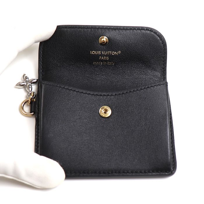 Louis Vuitton Blue Card Holder Recto Verso Case Black — view 3