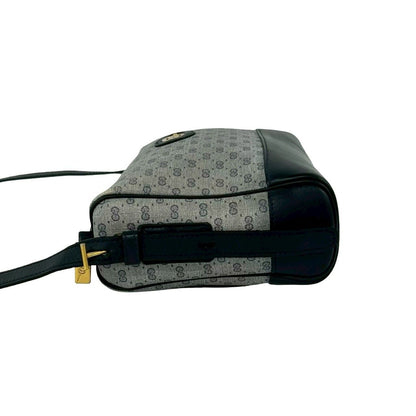 Gucci Vintage Micro GG Logo Leather Shoulder Bag Pochette Navy — view 5
