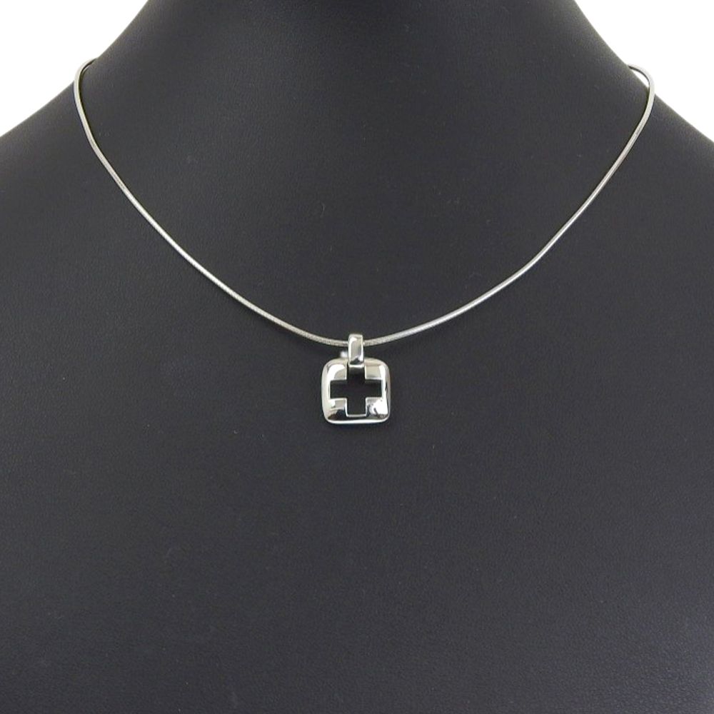 Tiffany & Co Pierced Cross Choker 925 Sterling Silver Necklace — view 5