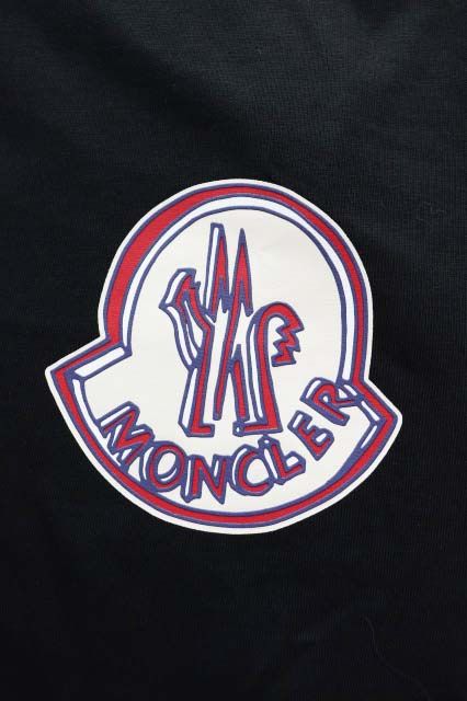 Moncler Logo Print Cotton T-Shirt Black XL — view 5