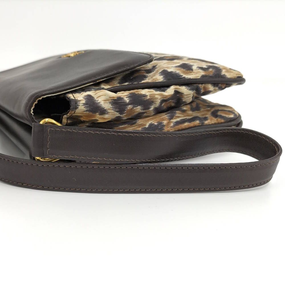 Dolce & Gabbana Shoulder Bag Leopard Print Leather Beige Brown — view 4
