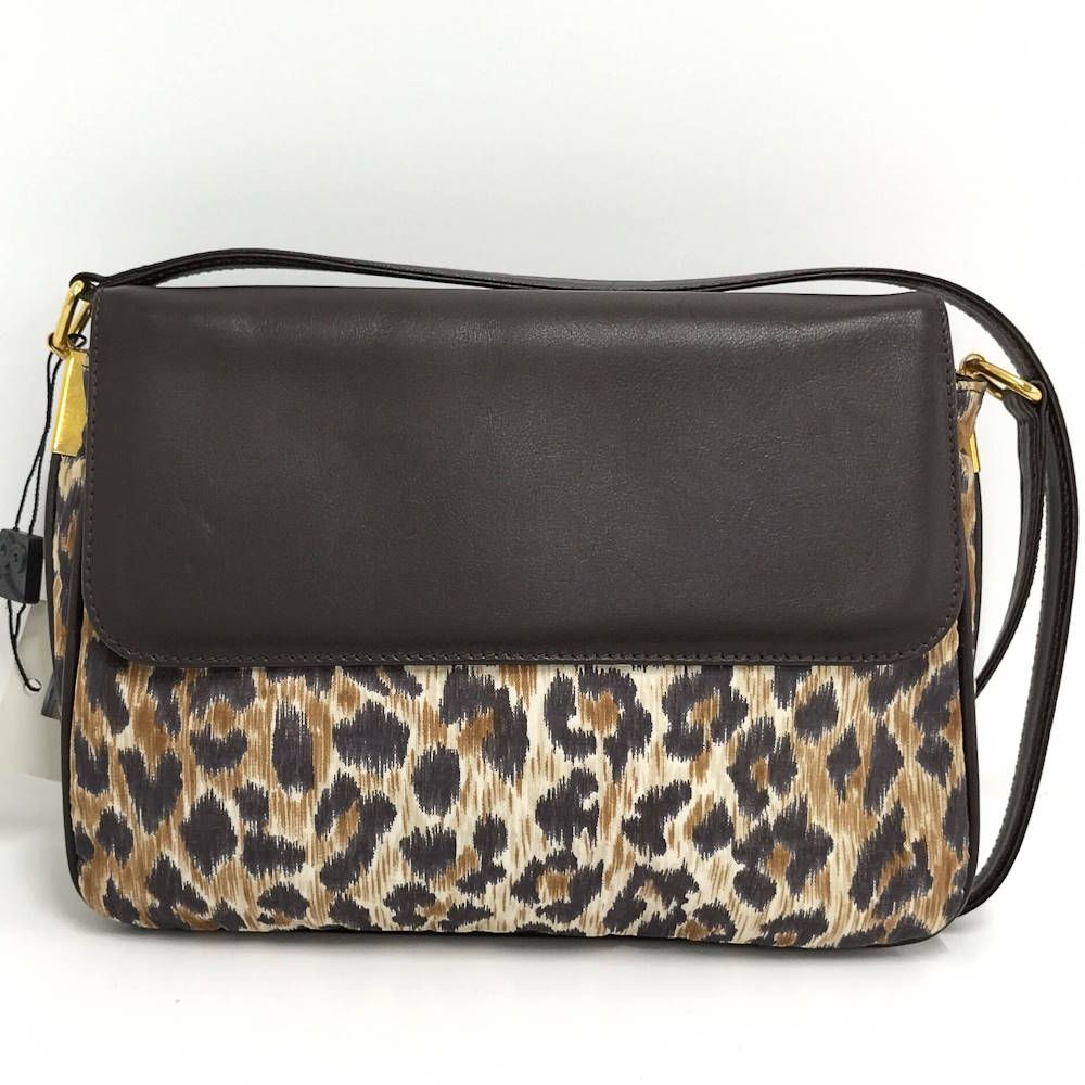 Dolce & Gabbana Shoulder Bag Leopard Print Leather Beige Brown — view 2