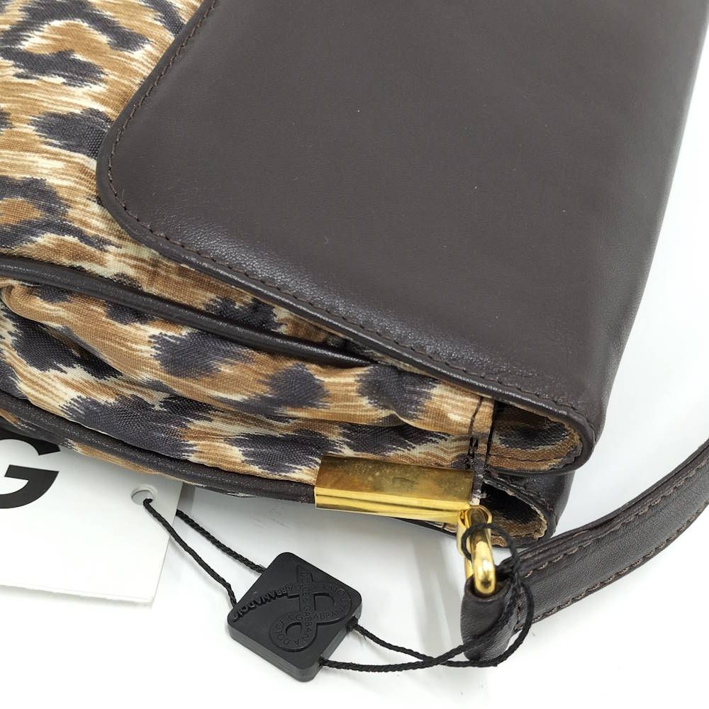Dolce & Gabbana Shoulder Bag Leopard Print Leather Beige Brown — view 6
