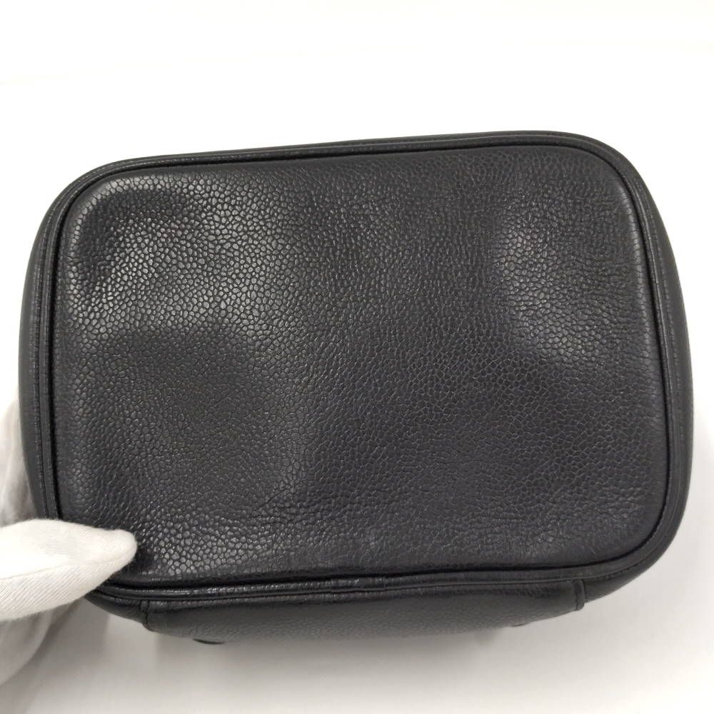 Chanel CC Logo Vanity Bag Caviar Leather Black — view 5