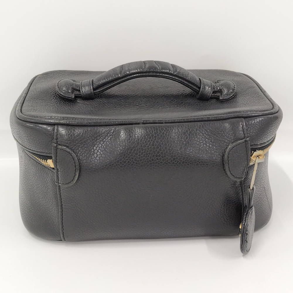 Chanel CC Logo Vanity Bag Caviar Leather Black — view 2