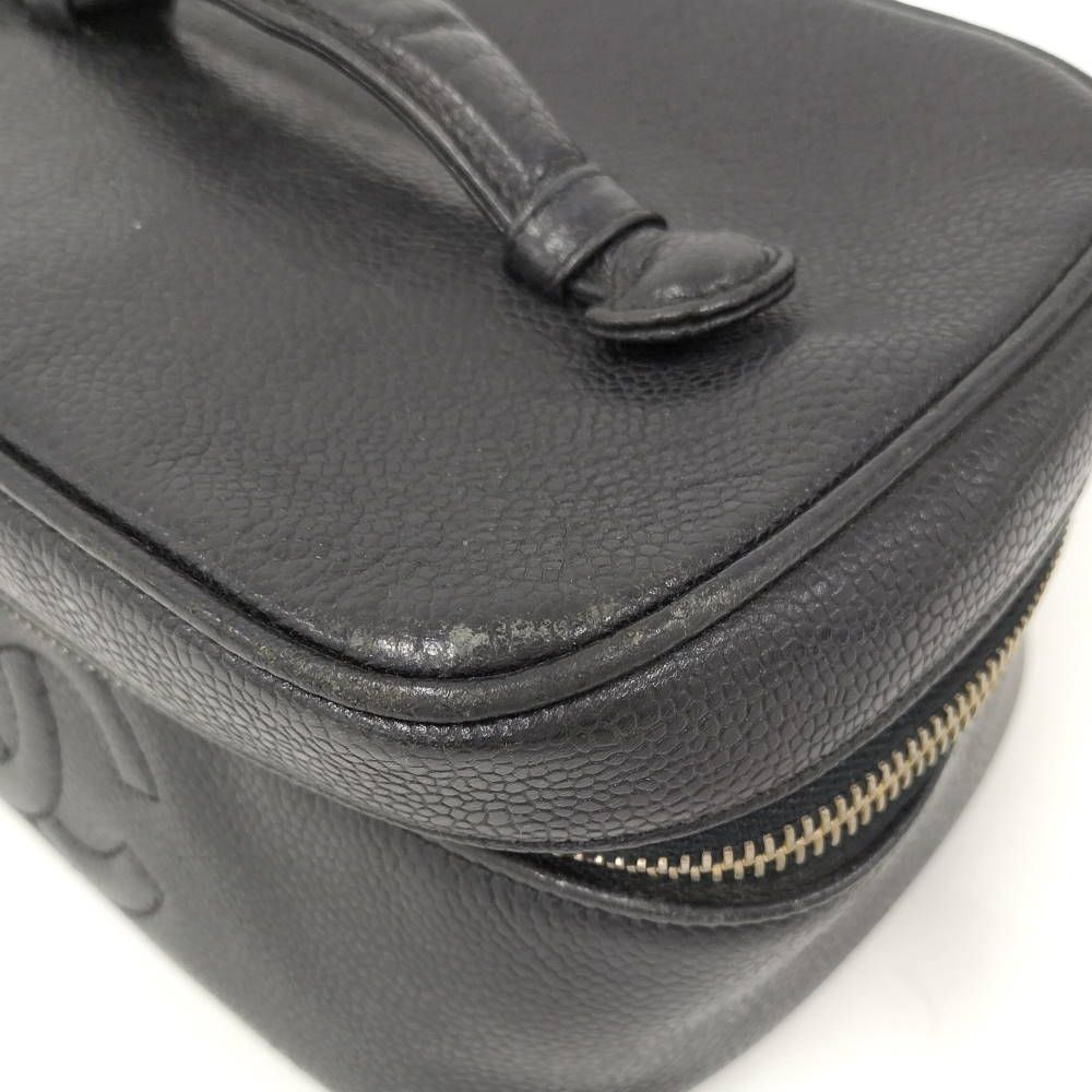 Chanel CC Logo Vanity Bag Caviar Leather Black — view 7
