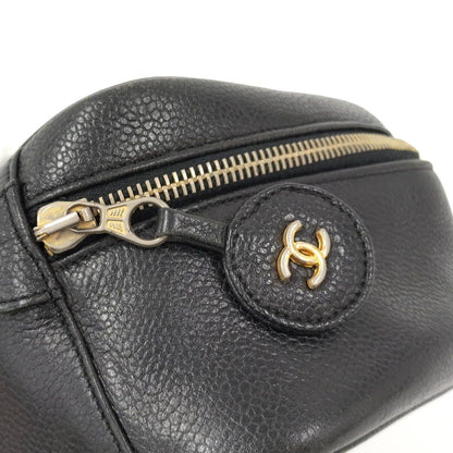 Chanel CC Logo Vanity Bag Caviar Leather Black — view 6