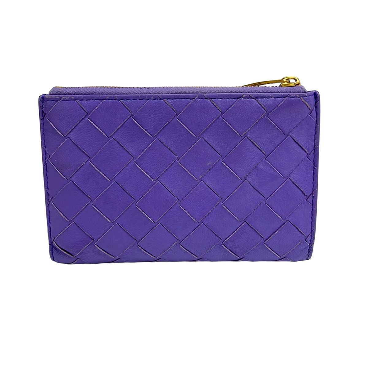Bottega Veneta Bifold Wallet Maxi Intrecciato Purple Leather — view 2