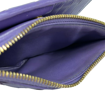 Bottega Veneta Bifold Wallet Maxi Intrecciato Purple Leather — view 4