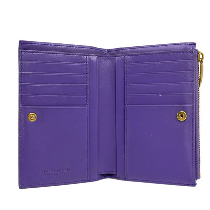 Bottega Veneta Bifold Wallet Maxi Intrecciato Purple Leather — view 3