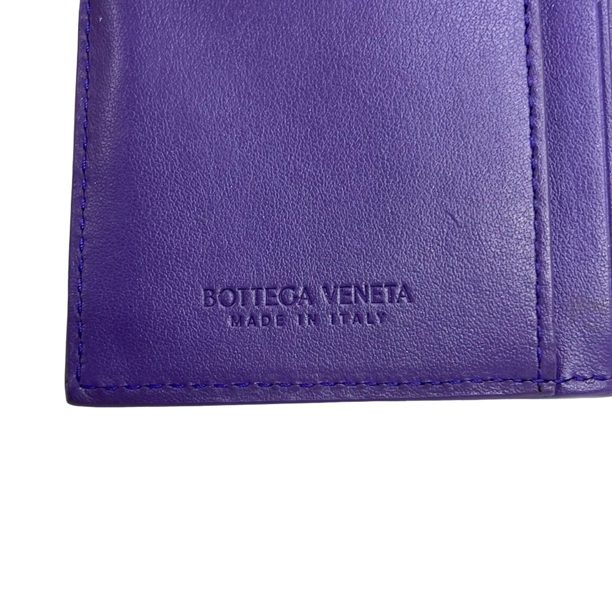 Bottega Veneta Bifold Wallet Maxi Intrecciato Purple Leather — view 5