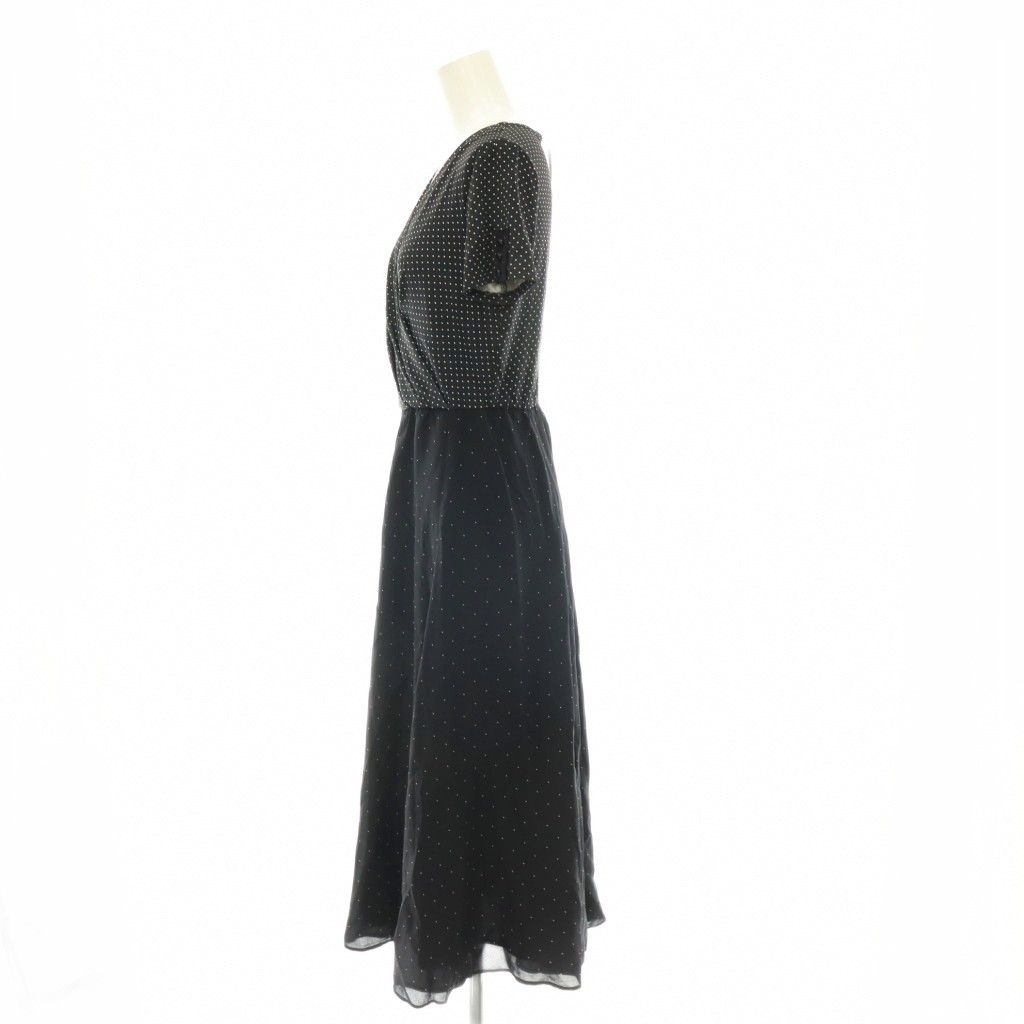 Max Mara Dot Cash Couple Dress Long Short Sleeve 38 Black White DO — view 3