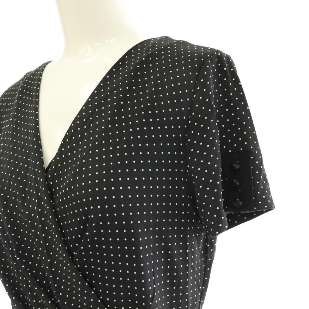 Max Mara Dot Cash Couple Dress Long Short Sleeve 38 Black White DO — view 4