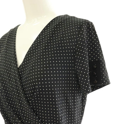 Max Mara Dot Cash Couple Dress Long Short Sleeve 38 Black White DO — view 4