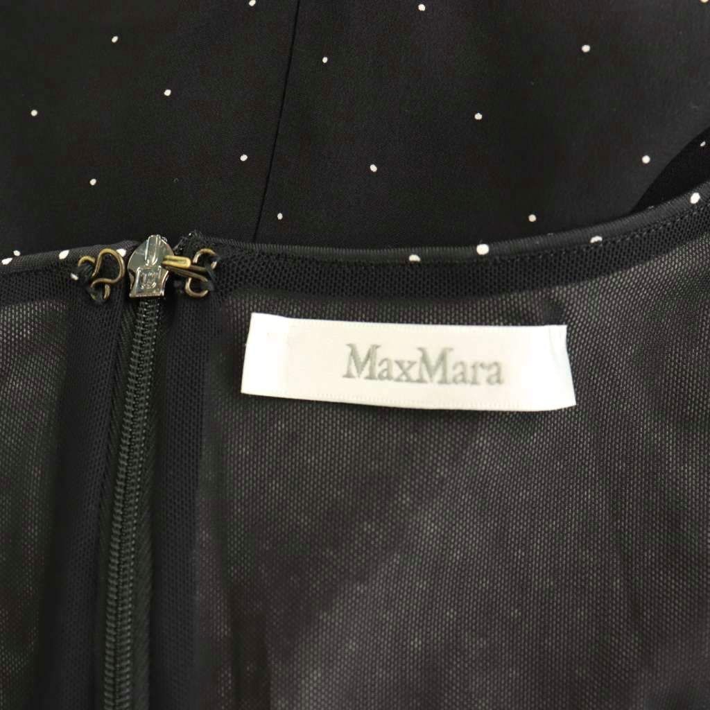 Max Mara Dot Cash Couple Dress Long Short Sleeve 38 Black White DO — view 6