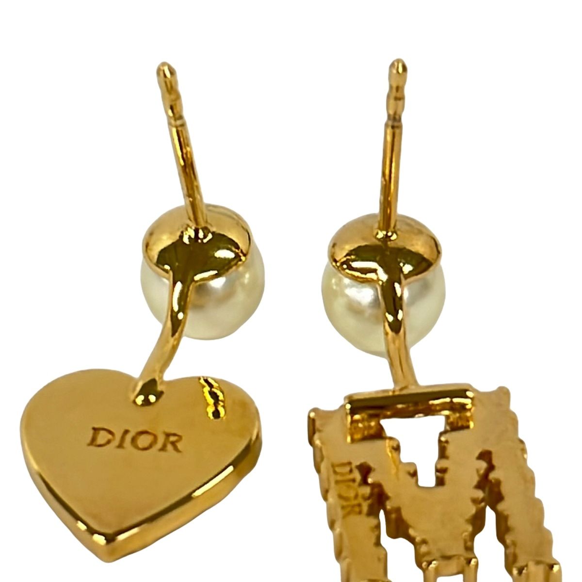Dior Earrings Tribal MY Abc Gold Ivory Clear Initial — view 3