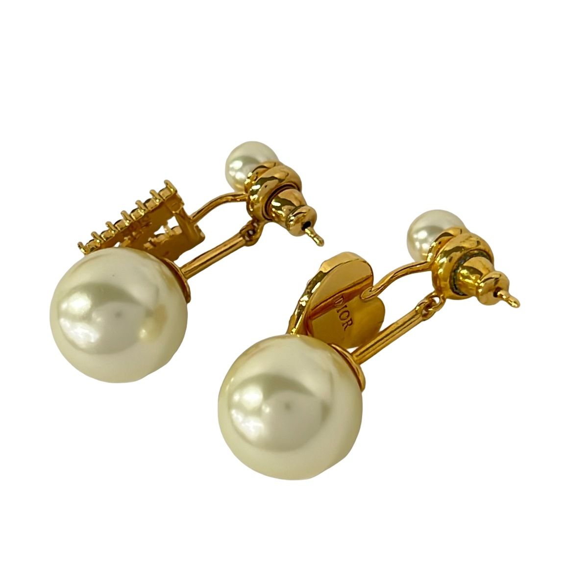 Dior Earrings Tribal MY Abc Gold Ivory Clear Initial — view 2
