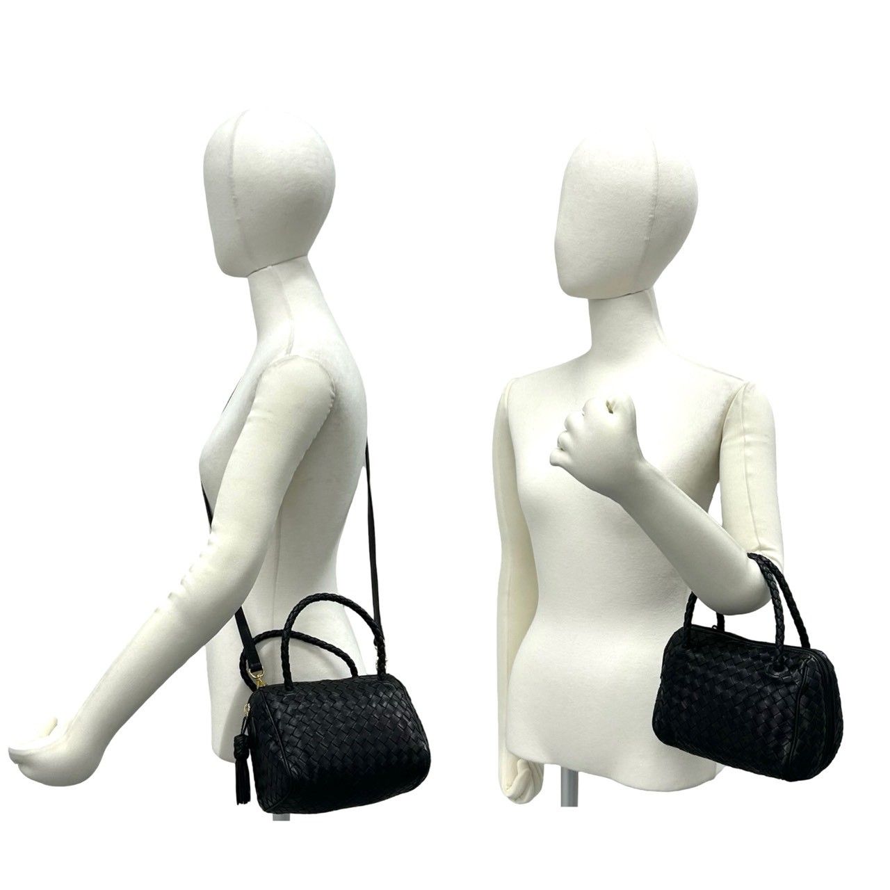 Bottega Veneta Intrecciato Leather 2-Way Mini Shoulder Bag Black — view 2