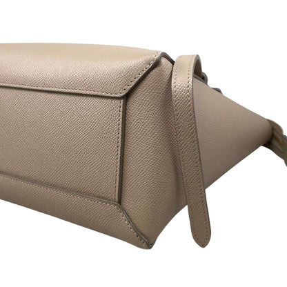 Celine Shoulder Bag Micro Calfskin Logo Beige Gold — view 7