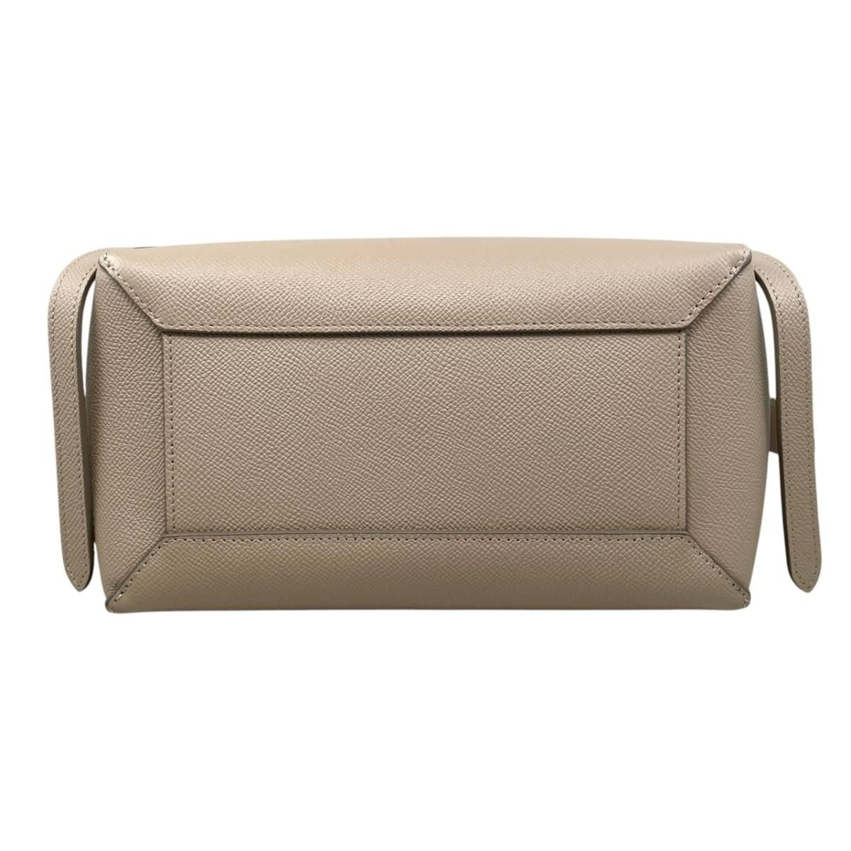 Celine Shoulder Bag Micro Calfskin Logo Beige Gold — view 5