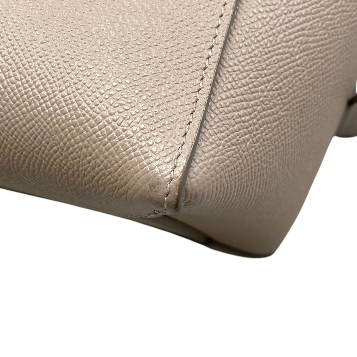 Celine Shoulder Bag Micro Calfskin Logo Beige Gold — view 8