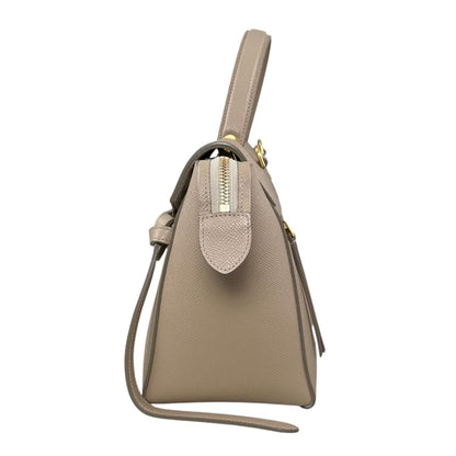 Celine Shoulder Bag Micro Calfskin Logo Beige Gold — view 3