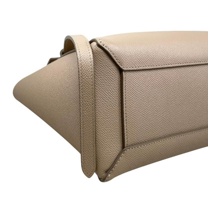 Celine Shoulder Bag Micro Calfskin Logo Beige Gold — view 6