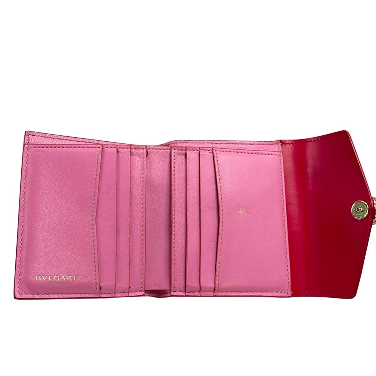 Bvlgari Trifold Wallet Serpenti Forever Pink Leather — view 3