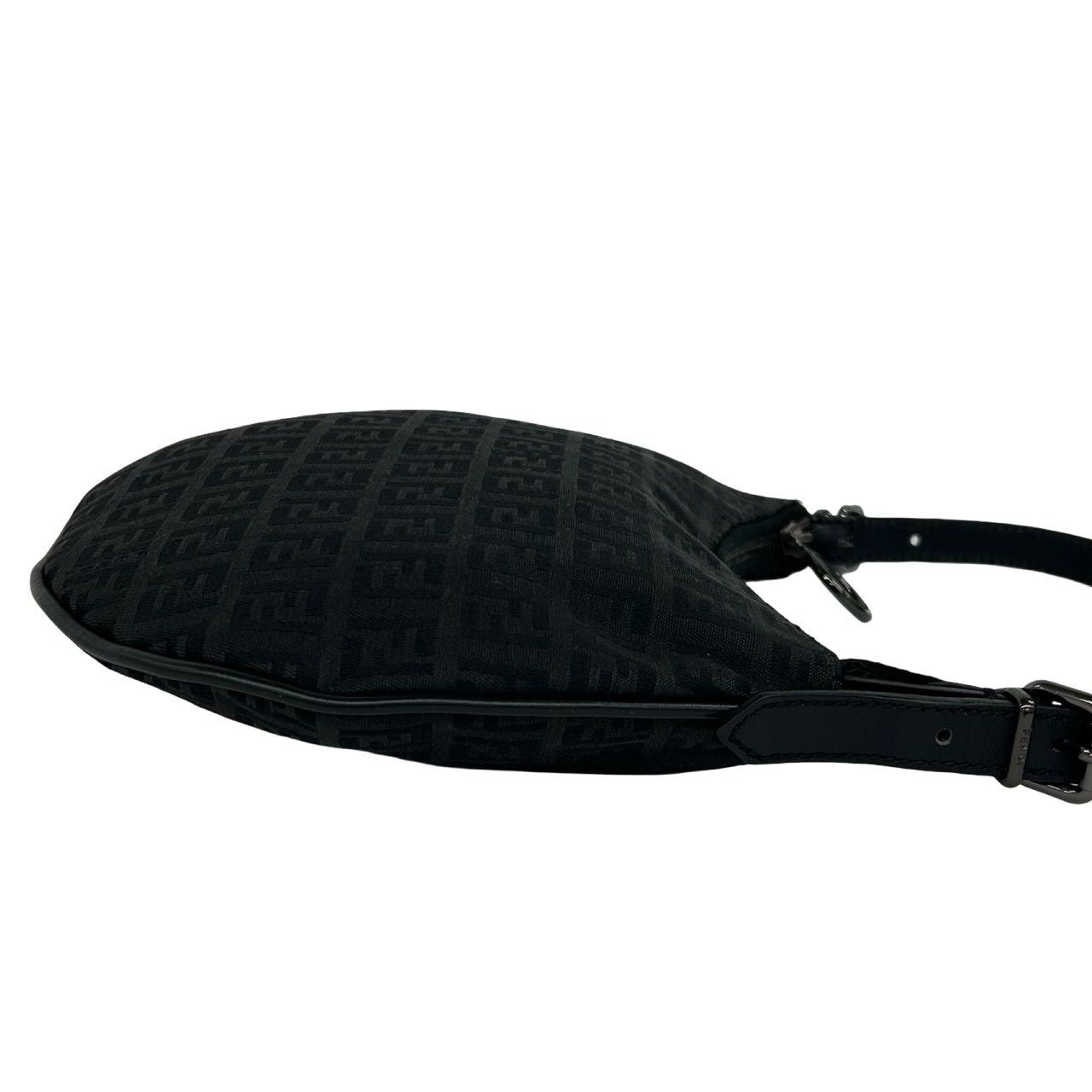 Fendi Vintage Zucchino FF Pattern Canvas Leather Mini Shoulder Bag Black — view 6