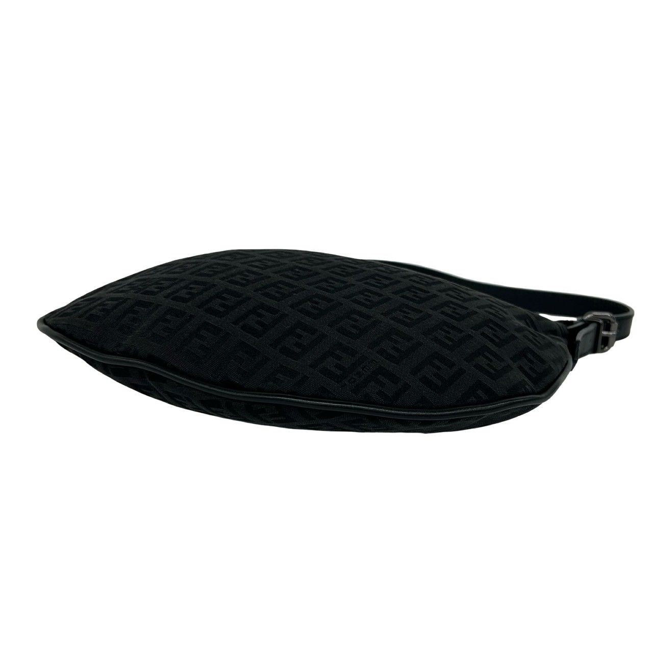 Fendi Vintage Zucchino FF Pattern Canvas Leather Mini Shoulder Bag Black — view 8