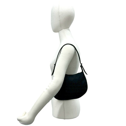 Fendi Vintage Zucchino FF Pattern Canvas Leather Mini Shoulder Bag Black — view 2