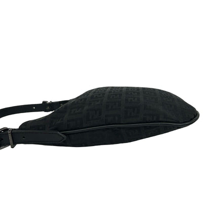 Fendi Vintage Zucchino FF Pattern Canvas Leather Mini Shoulder Bag Black — view 5