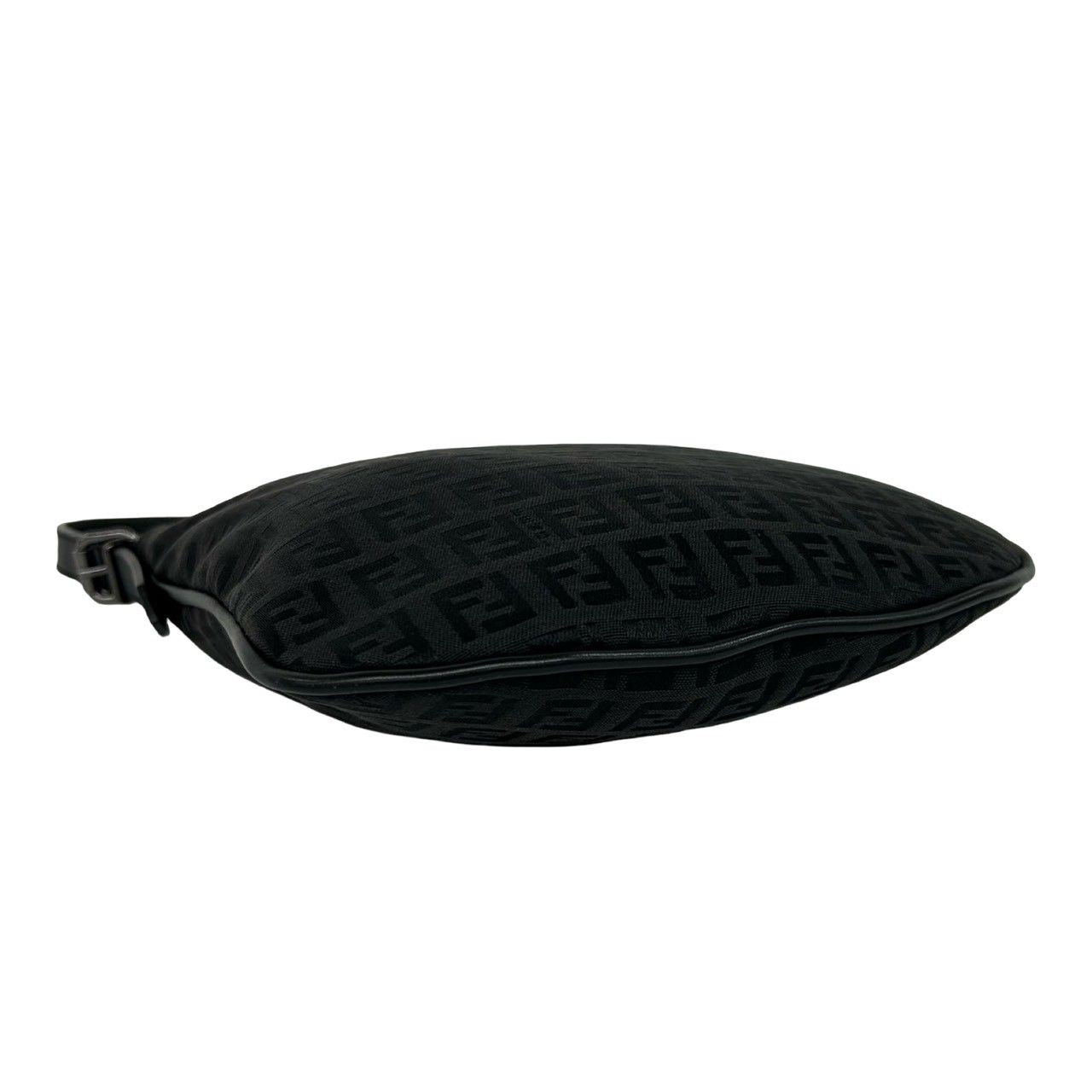 Fendi Vintage Zucchino FF Pattern Canvas Leather Mini Shoulder Bag Black — view 7