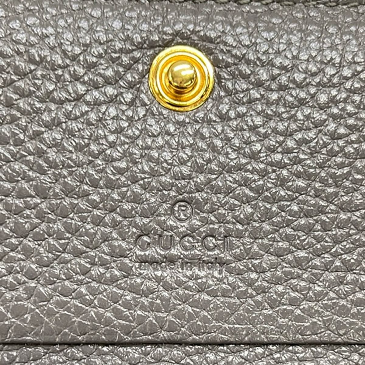 Gucci Bifold Wallet Zumi Gray Gold Silver Chain Removable Strap Leather — view 5