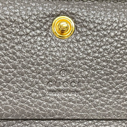 Gucci Bifold Wallet Zumi Gray Gold Silver Chain Removable Strap Leather — view 5