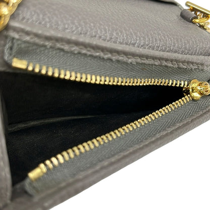 Gucci Bifold Wallet Zumi Gray Gold Silver Chain Removable Strap Leather — view 4
