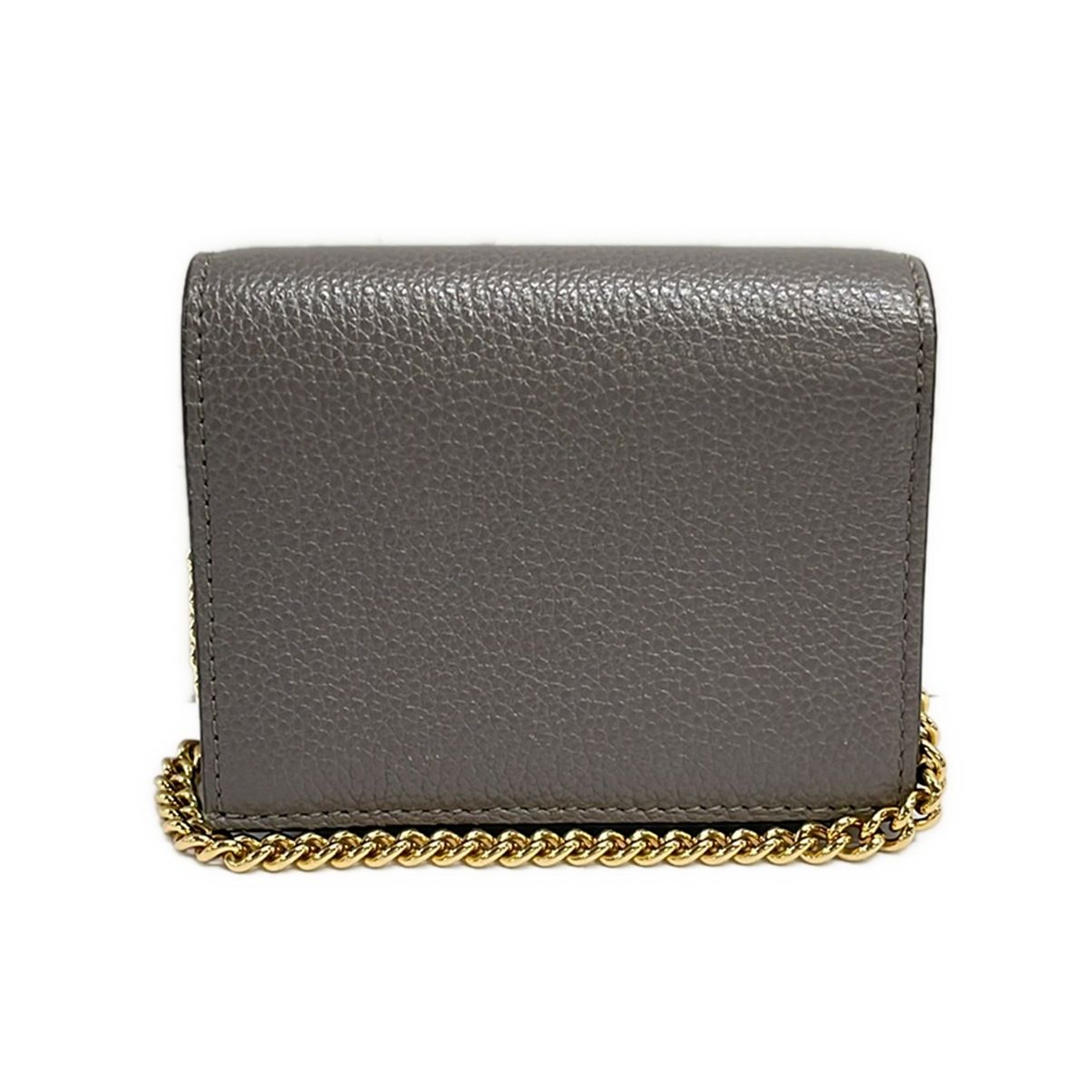 Gucci Bifold Wallet Zumi Gray Gold Silver Chain Removable Strap Leather — view 2