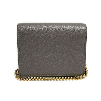 Gucci Bifold Wallet Zumi Gray Gold Silver Chain Removable Strap Leather — view 2
