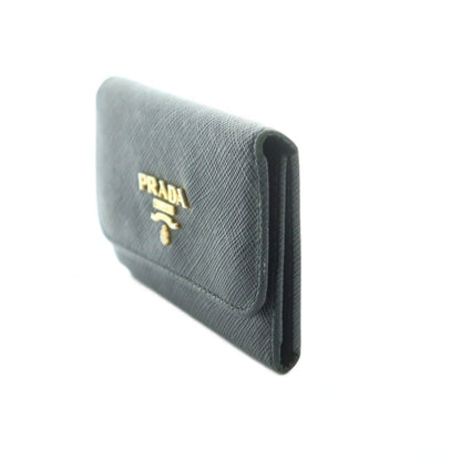 Prada Saffiano Key Case Quadruple Strand Leather Black Key Holder — view 3