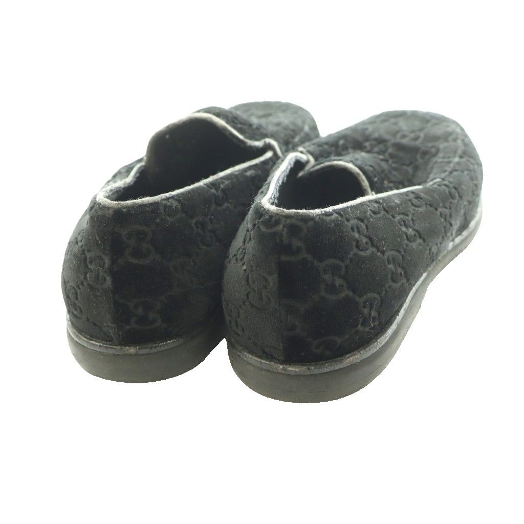 Gucci Loafers Moccasins GG Pattern Velour Leather 38.5 Black SS — view 5