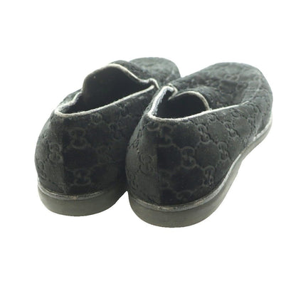 Gucci Loafers Moccasins GG Pattern Velour Leather 38.5 Black SS — view 5