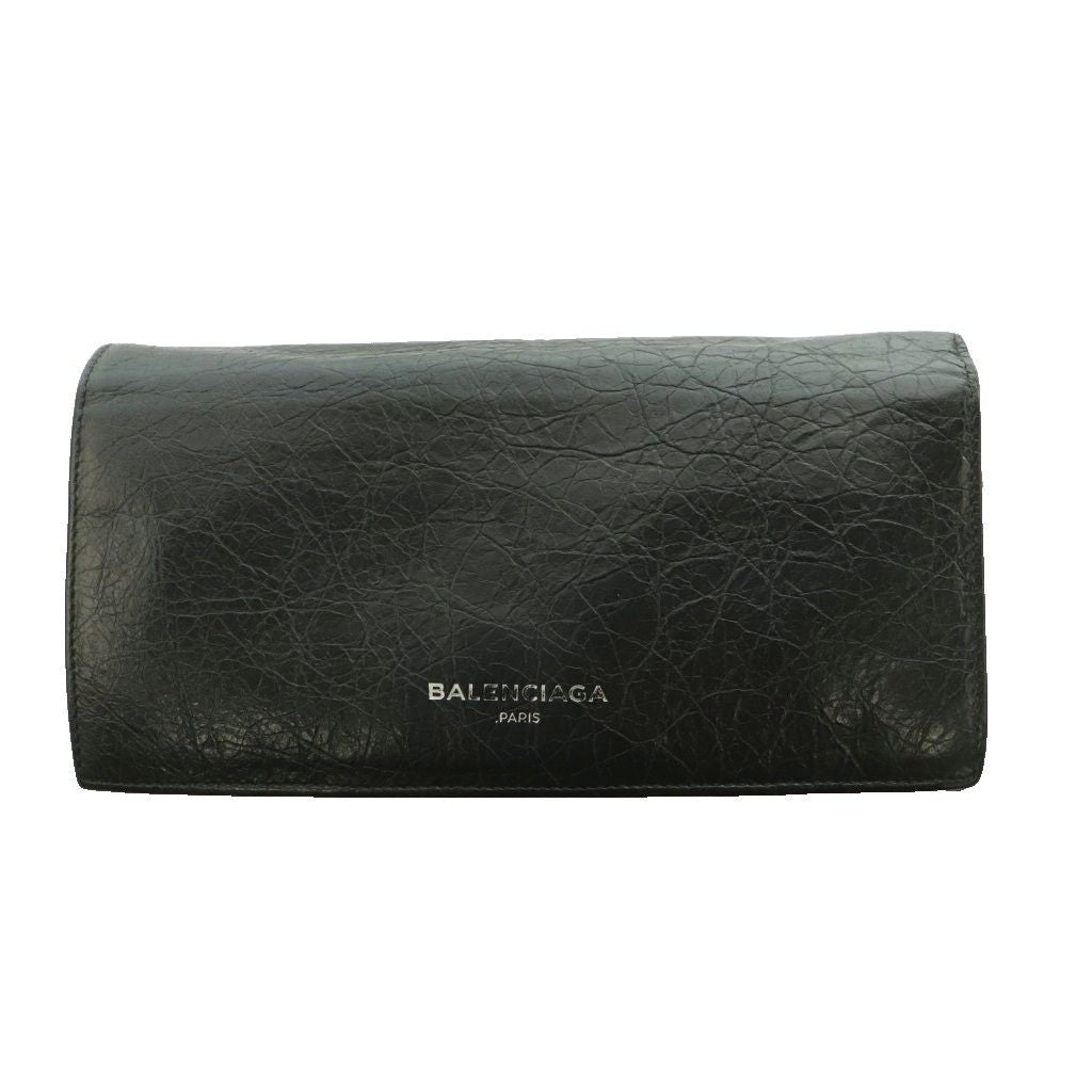Balenciaga Black Cles Wallet Wrinkled SS