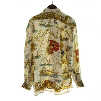 Hermes Voiles de Lumiere Sailing Ship of Light Vintage Silk Shirt Series Button — view 2