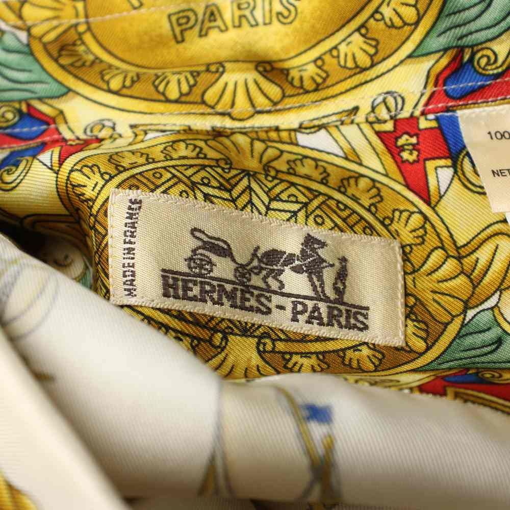 Hermes Voiles de Lumiere Sailing Ship of Light Vintage Silk Shirt Series Button — view 5