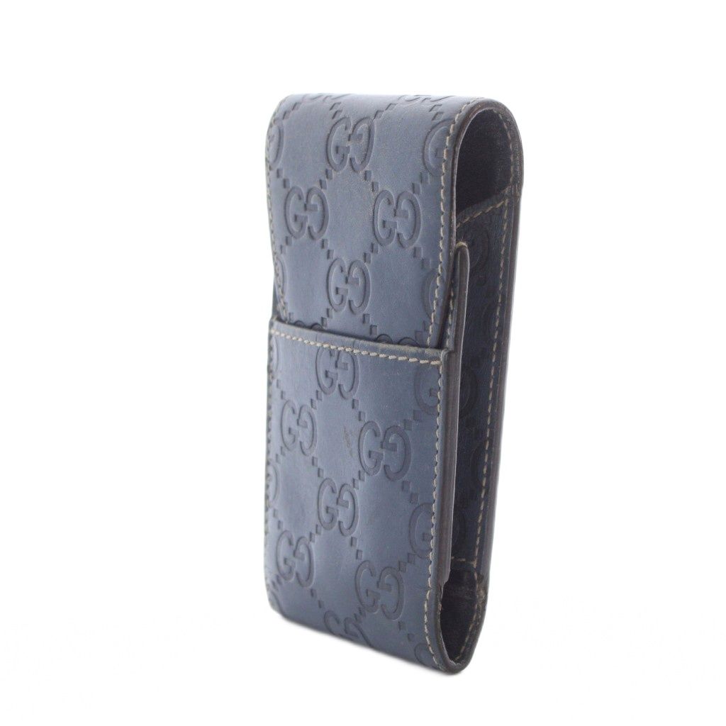 Gucci Cigarette Case Blue GG Pattern Embossed Stitch — view 3