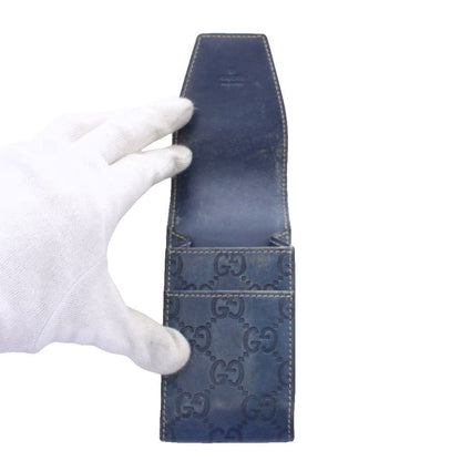 Gucci Cigarette Case Blue GG Pattern Embossed Stitch — view 5