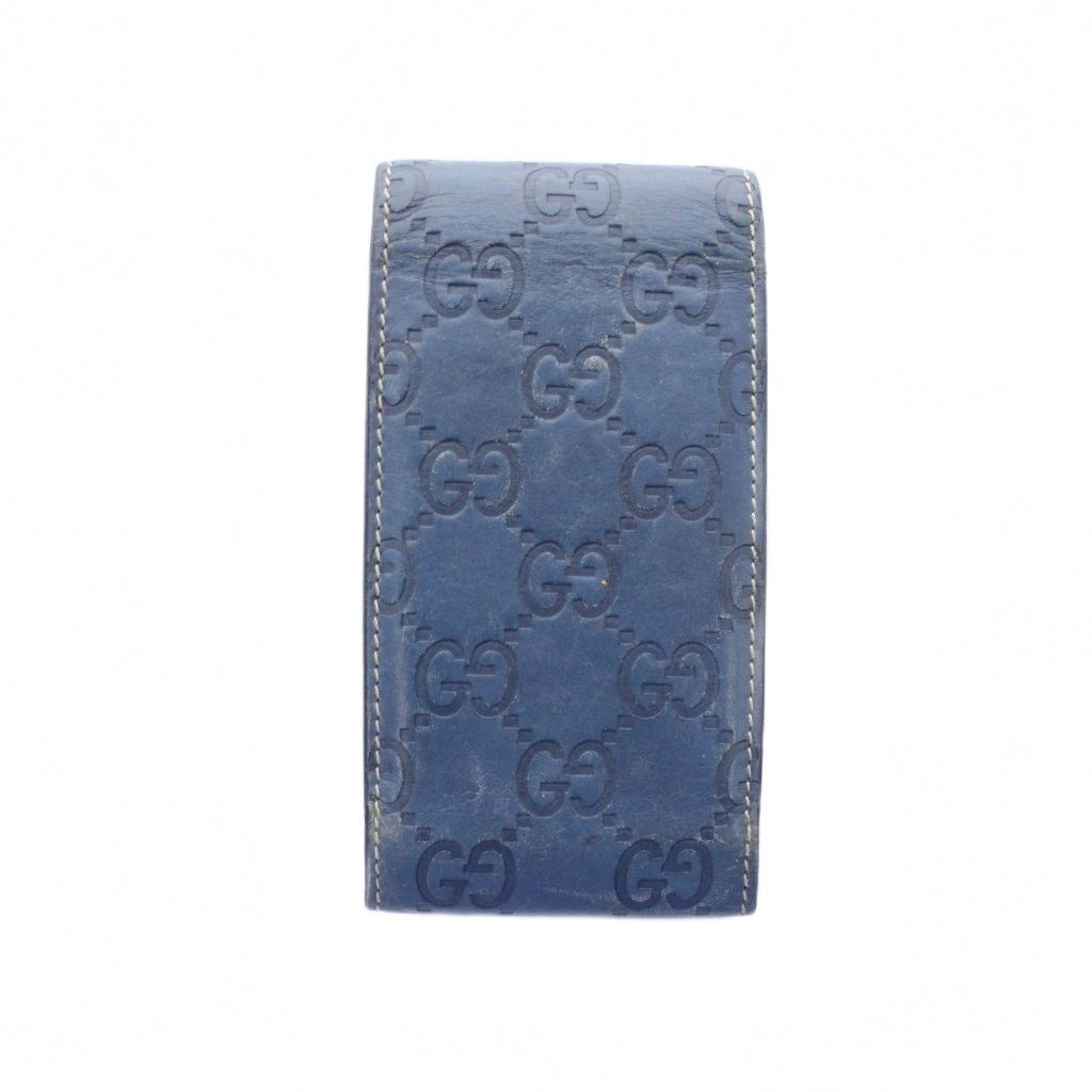 Gucci Cigarette Case Blue GG Pattern Embossed Stitch — view 2
