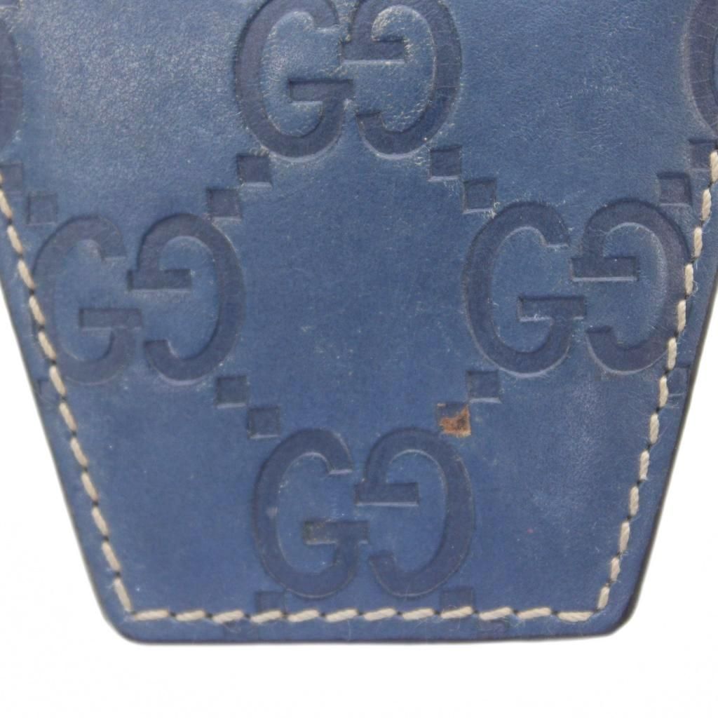 Gucci Cigarette Case Blue GG Pattern Embossed Stitch — view 8