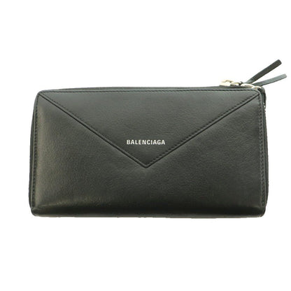 Balenciaga Paper Continental Zip Around Wallet Leather Black SS